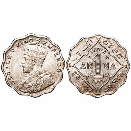 George V, Copper-Nickel, 1 Anna, 1916, Bombay Mint, No dot. F. Prid 946. GK 1146. Extremel