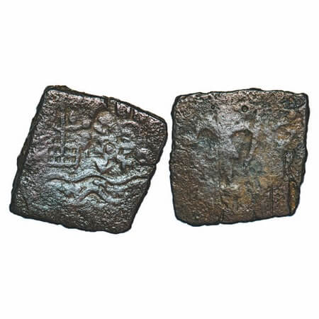 Post-Mauryan, Punch Marked Type, Eran-Vidisha Region, Uninscribad Countermark Mahakal, Cop