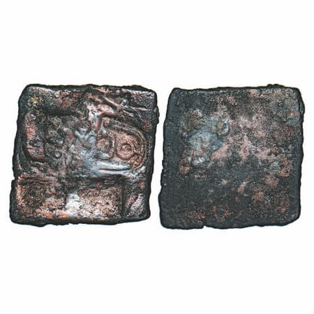 Post-Mauryan, Punch Marked type, Eran-Vidisha Region, Uninscribad, Copper Karshapana, 3.50
