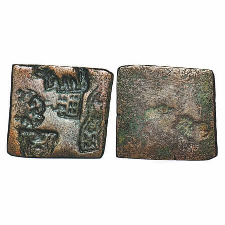Post-Mauryan, Punch Marked, Eran Vidisha Region, Copper, 6.72g, 20.63x22.29mm, Obv: Elepha