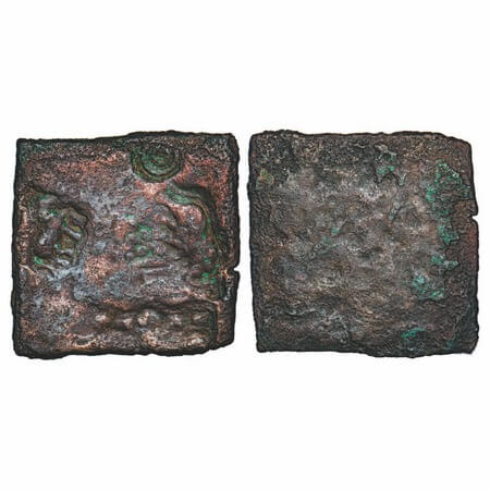Post-Mauryan, Punch Marked type, Eran-Vidisha Region, Uninscribad, Copper Heavy Karshapana