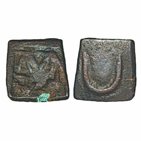 Post-Mauryan, Kaushambi Region, 'Shosheni', Copper, 1.49g, 11.47x11.87mm, Obv: Brahmi lege