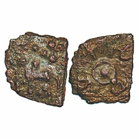 Kaushambi (Vatsa), (c. 200-100 BC), inscribed city-state issue, Cast Copper, 1.08g, 11.47x