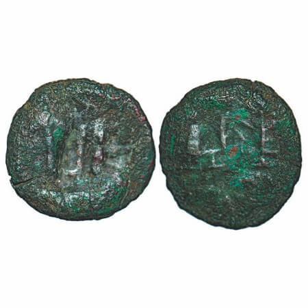 City State Issue, Kuraghara, Narmada Valley Region, inscribed Cooper Unit, 11.07g, 24.22x2