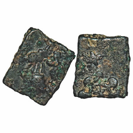 Pre-Satavahana, Vidarbha Region, Gaj-Lakshmi type, Uninscribed type, Copper Unit, 1.48g, 1