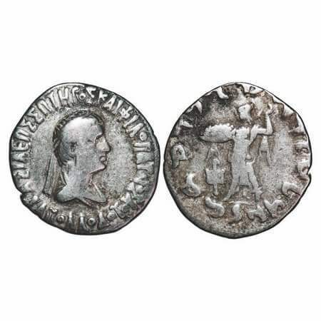 Indo Greek, Apollodotus II (180-65 BC), Silver Drachm (Indian standard), 2.21g, 17.02x16.7