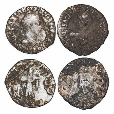 Indo-Greek, Menander, Silver Drachms (2 coins), 2.53 & 2.27g, 16.38x15.68mm & 16.79x16.84,