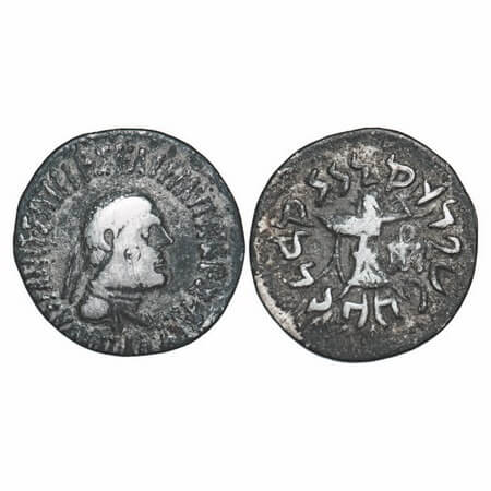Indo-Greeks, Apollodotos II (c. 85-60 BC), Silver Drachma, 2.19g, 17.60x17.42mm, Obv: Bust