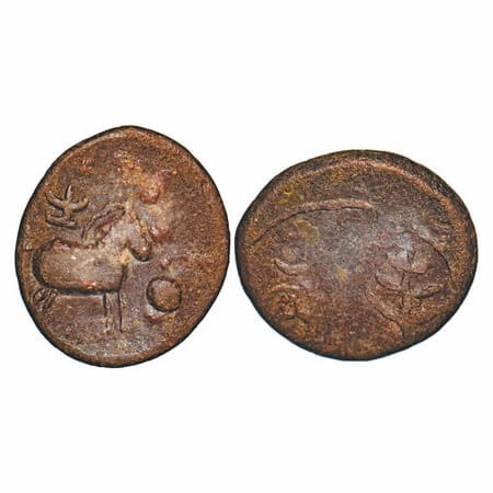 Hiranyakas of Karnataka (c. 100 BC), Lead Unit, 10.09g, 21.64x24.47mm, Obv: A horse standi