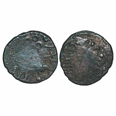 Satavahanas, Siri Satakarni, Nasik Region, Copper Unit, 4.61g, 21.32x20.82mm, Obv: Elephan