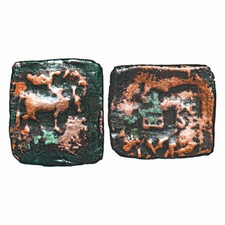 Post Kushan, Vatsa Region, inscribed cast coinage of Kaushambi area, Shatamitra, (c.130-15