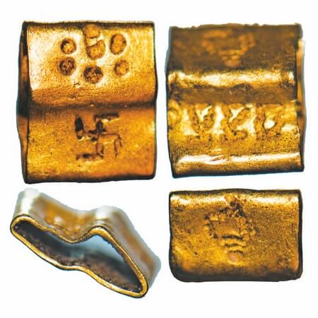 Kshatrapa/Gupta period, Ancient Gujarat, Surashtra Region, Gold seal stamp, (c.300-400 AD)
