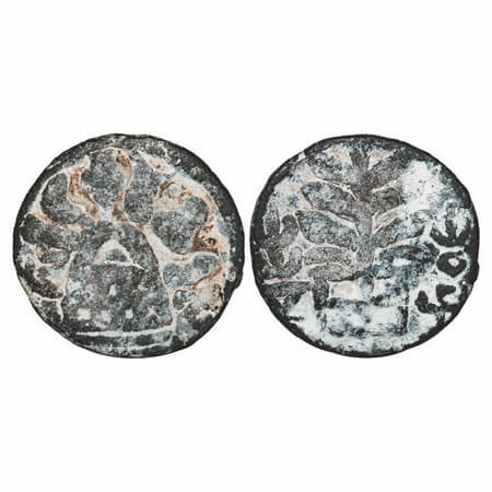 Anandas of Karwar, Chutukulananda, Lead Unit, 10.86g, 27.79x26.79mm, Obv: Eight arched hil