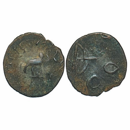Pre Kadamba Banavasi, (2nd-3rd Century AD), Potin Unit, 1.14g, 17.96x19.06mm, Obv: Bull to