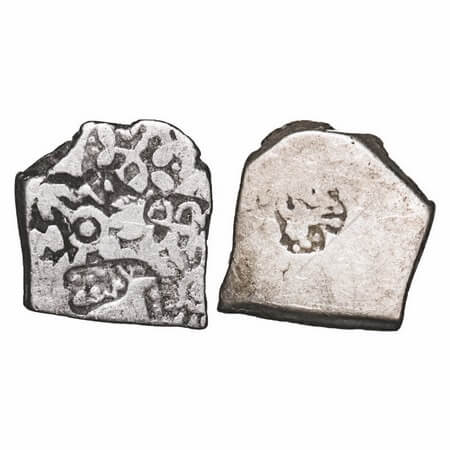 Mauryan Period, Imperial Series (c. 325-250 BC), Punch Marked, Silver Karshapana, 3.21g,13