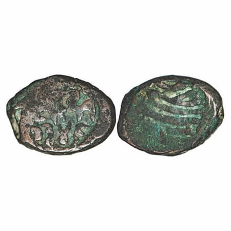 Jajapellas of Nalapura (Narwar), Assal Deva (c. 1255-1297 AD), Copper Unit, 3.72g, 16.87x1