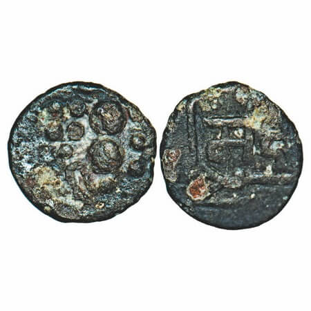 Yadavas of Devagiri, Mahadeva (c.1260-1270 AD), Silver ¼ Dramma, 0.66g, 10.23x09.25mm, Obv