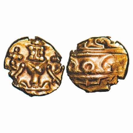 Kanthirava Narasa Raya, Mysore, Gold Fanam, (1638-1662 AD), 0.36g,06.01x05.91mm, Obv: Nara