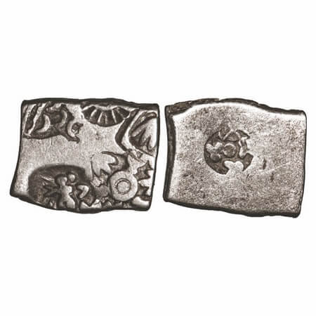 Mauryan Period, Imperial Series (c. 325-250 BC), Punch Marked, Silver Karshapana, 3.30g, 1