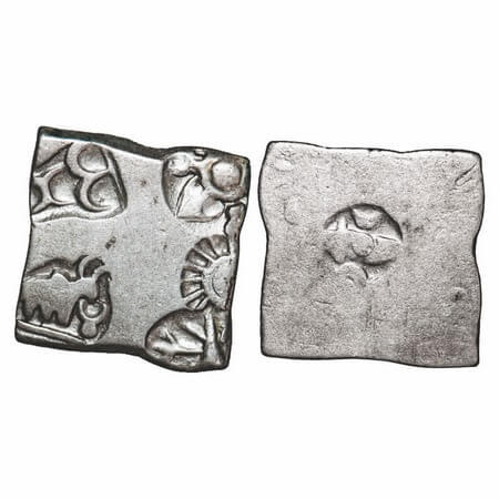 Mauryan Period, Imperial Series (c. 325-250 BC), Punch Marked, Silver Karshapana, 2.84g,15