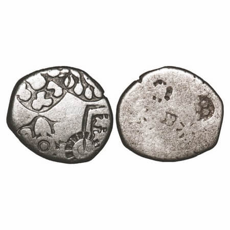 Mauryan Period, Imperial Series (c. 325-250 BC), Punch Marked, Silver Karshapana, 3.21g, 1
