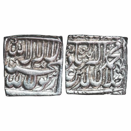 Akbar, Silver Rupee, 11.33g, Bang Mint, AH Alf + Ahd (1000+1). Sword as mint mark on obver