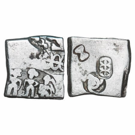 Punch Marked, Ashokan issue, Mauryan Empire, Silver Karshapana 3.40g, 13.42x14.21mm, Serie