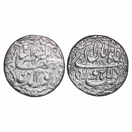 Jahangir, Silver Rupee, 11.39g, Lahore Mint, Ilahi Type, Month 'Aban' Year 6. with ornamen
