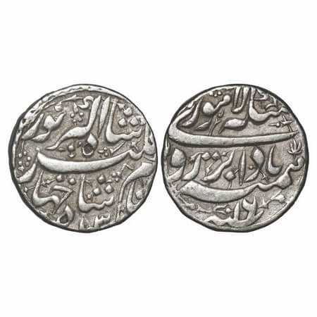 Jahangir, Silver Rupee, 11.34g, Lahore Mint, AH 1030/16 RY, Badabar Couplet, floral design