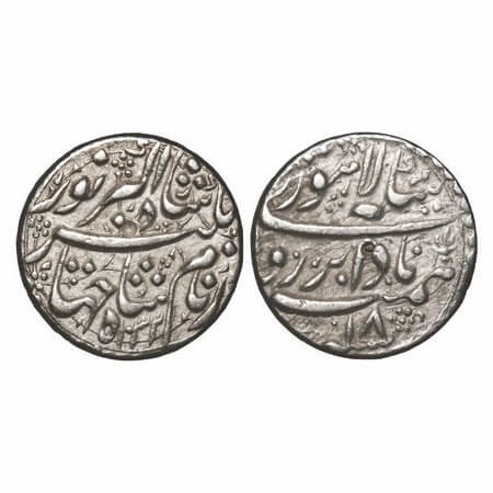 Jahangir, Silver Rupee, 11.36g, Lahore Mint, AH 1032/18 RY, Badabar Couplet, floral design