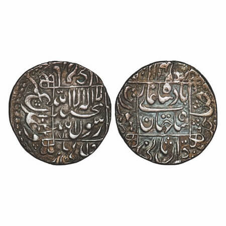 Shah Jahan I, Silver Rupee, 11.33g, Surat Mint, AH 1044/7 RY, both on obverse, legends in 
