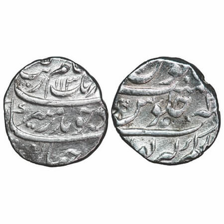 Aurangzeb, Silver Rupee, 11.51g, Alamgirpur (Bhilsa) Mint, AH 113 (error date of 1103)/3x 