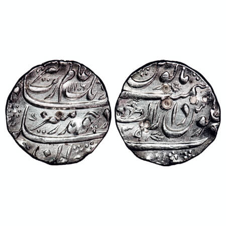 Aurangzeb, Silver Rupee, 11.37g, Dar ul Zafar Bijapur Mint, AH 1106/39 RY, with flower sym