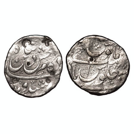 Kam Baksh (AH 1119-1120 / 1707-1708 AD), Silver Rupee, 11.31g, Nusratabad Mint, Date and R