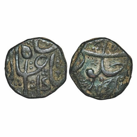 Shah Alam Bahadur, Copper ½ Paisa, 6.60g, Parenda Mint. KM Unlisted. Very Fine+, Rare.