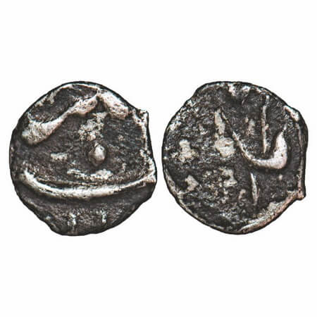 Muhammad Shah, Silver 1/16 Rupee, 0.28g, (Khujista Buniyad) Mint. KM B431.3. About Very Fi
