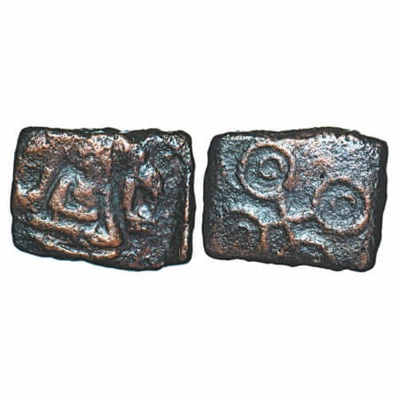 Ancient Malwa, Ujjain Region (c. 200-100 BC), 'ABHISHEKA LAKSHMI' type, Copper, 3.72g, 17.