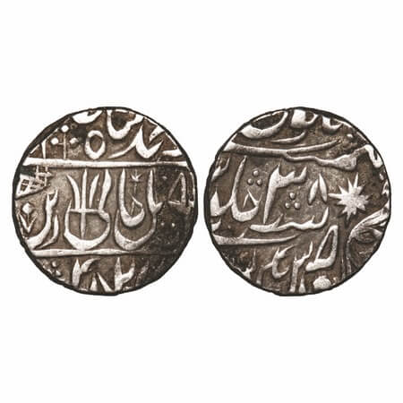 Maratha Confederacy, Silver Rupee, 11.02g, Sagar, Ravish Nagar Sagar Mint, INO Shah Alam I