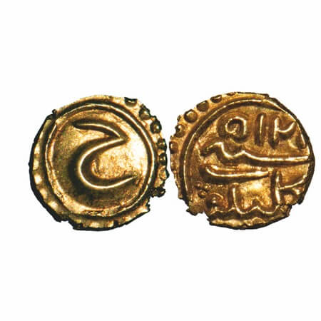 Mysore, Gold Fanam, 0.39g, Tipu Sultan, Kalikut Mint, AM 1215 retro. KM 78 / Henderson 412