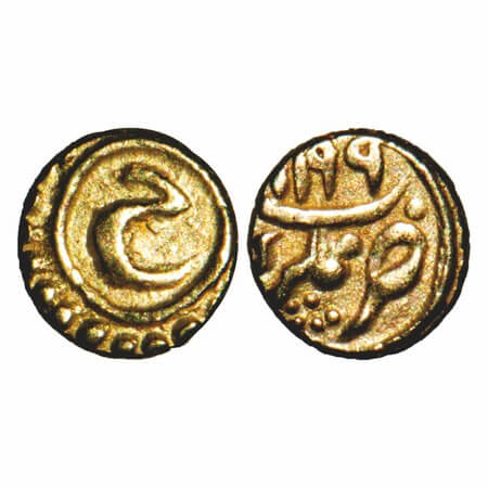 Mysore, Gold Fanam, 0.36g, Tipu Sultan, Nagar Mint, AM 1199. KM 108 / Henderson 208. Extre