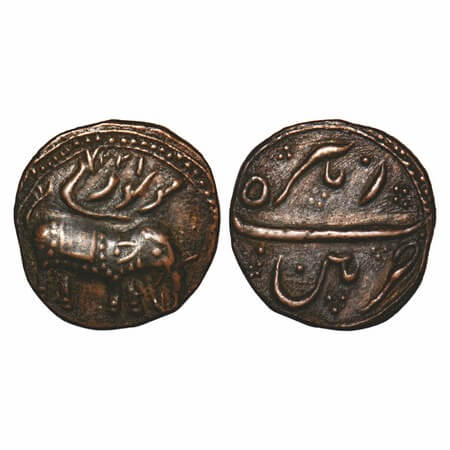 Mysore, Tipu Sultan, Copper Paisa/Zohra, 11.16g, Patan Mint, AM 1222 retro date, Maludi da