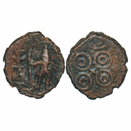 Post-Mauryan, Ujjaini Region, Uninscribed Mahakal type, Copper Unit, 4.91g, 18.42x16.81mm,
