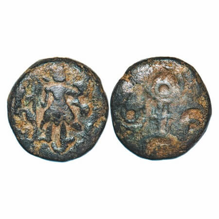 Post-Mauryan, Ujjaini Region, uninscribed die-struck (c.250-200 BC), Copper, Standing Shiv