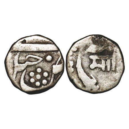 Baroda, Silver ½ Rupee, 5.57g, Malhar Rao (AH 1264-1273 / 1847-1856 AD), Baroda Mint, INO 