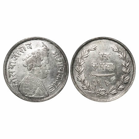 Baroda, Silver Rupee, 11.27g, Sayaji Rao III (AH 1292-1357 / 1875-1938 AD), VS 1948, Mille