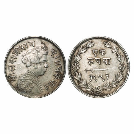 Baroda, Silver Rupee, 11.31g, Sayaji Rao III (AH 1292-1357 / 1875-1938 AD), VS 1951, Mille