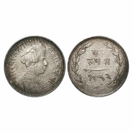 Baroda, Silver Rupee, 11.33g, Sayaji Rao III (AH 1292-1357 / 1875-1938 AD), VS 1952, Mille