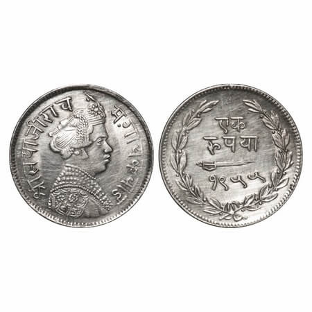 Baroda, Silver Rupee, 11.36g, Sayaji Rao III (AH 1292-1357 / 1875-1938 AD), VS 1955, Mille