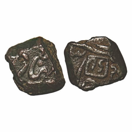 Bhaunagar, Copper Dokdo, 6.67g, Thakurs of Bhaunagar, INO Shah Jahan III, '16' overstruck 
