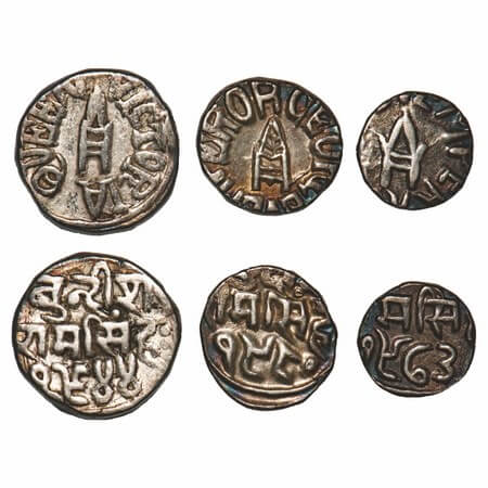 Bundi, Silver Rupee, ½, ¼, (3 Coins), Ram Singh (VS 1878-1946 / 1824-1889 AD), INO Queen V